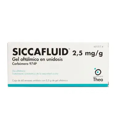 Siccafluid 2,5 mg/g Ophthalmic Gel 60 Single Dose