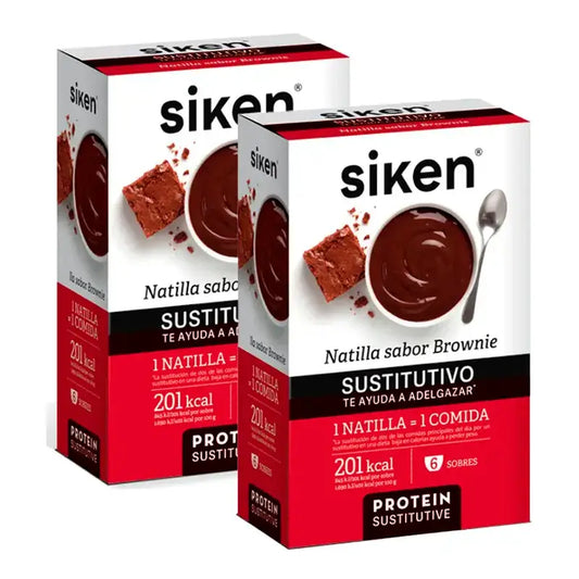 Siken Brownie Custard Substitute, Pack 2 x 6 sachets