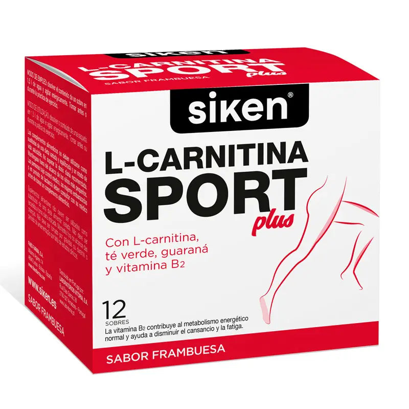 Siken L-Carnitine Sport Plus Raspberry Flavour 12 Envelopes