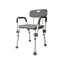 adjustable shower chair with armrests, grey