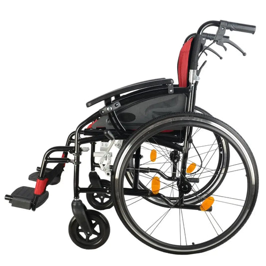 self-propelled aluminium wheelchair, with adjustable armrests