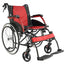 self-propelled aluminium wheelchair, red
