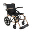 aluminium transport wheelchair, folding armrests, gold