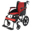 aluminium transport wheelchair, red