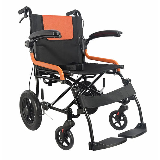 transport wheelchair, folding armrests, 43 cm
