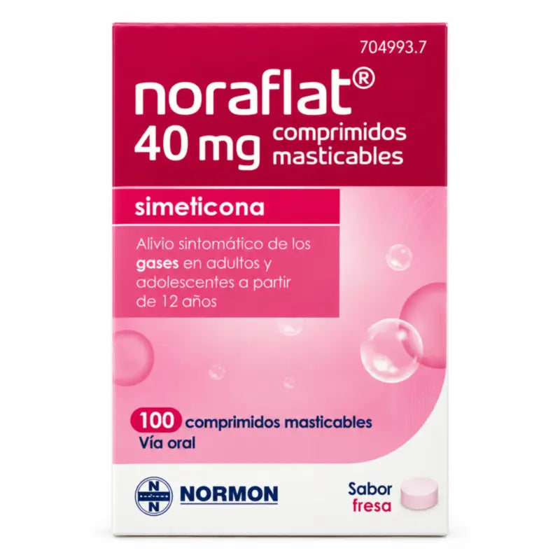 Simethicone Normon 40 mg, 100 Chewable Tablets