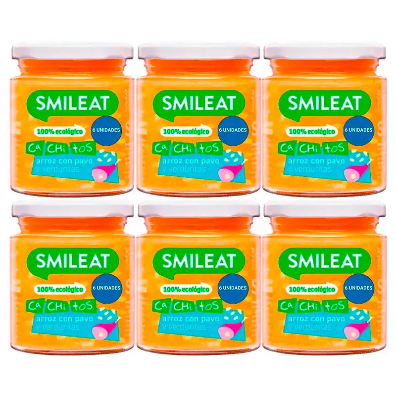 Smileat Rice & Turkey Porridge with Vegetables, 6x230 Gr