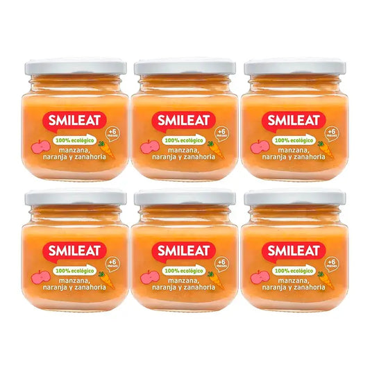 Smileat Apple, Orange & Carrot Small Cube, 6x130 Gr