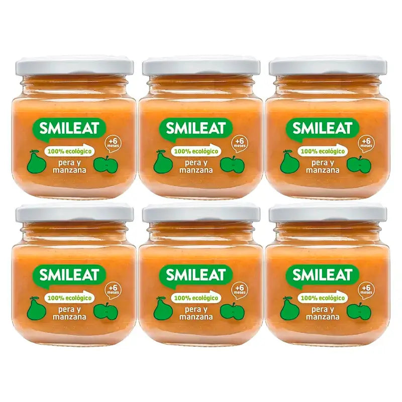 Smileat Pear & Apple Jar, 6x130 Gr