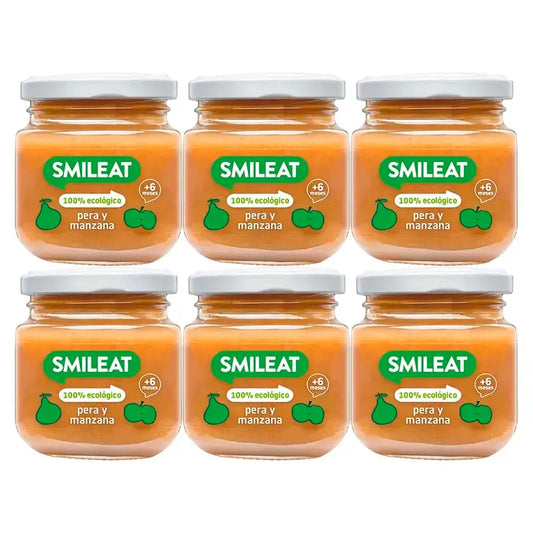 Smileat Pear & Apple Jar, 6x130 Gr