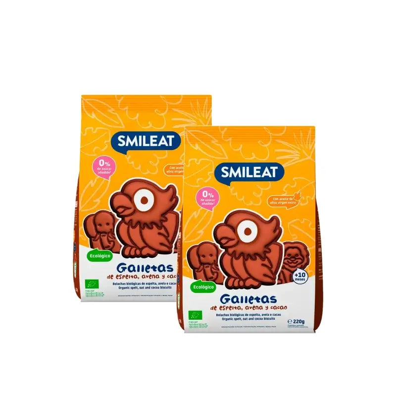 Smileat Organic Cocoa Biscuits 220 g, pack of 2