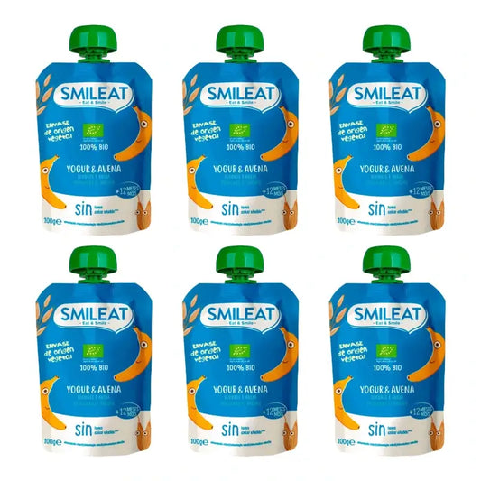 Smileat Yoghurt and Oats Pouch, 100 g, pack of 6