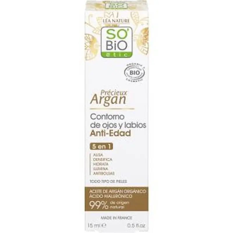 So'Bio Etic Eye Contour-Lips Hyaluronic-Argan 15Ml Bio