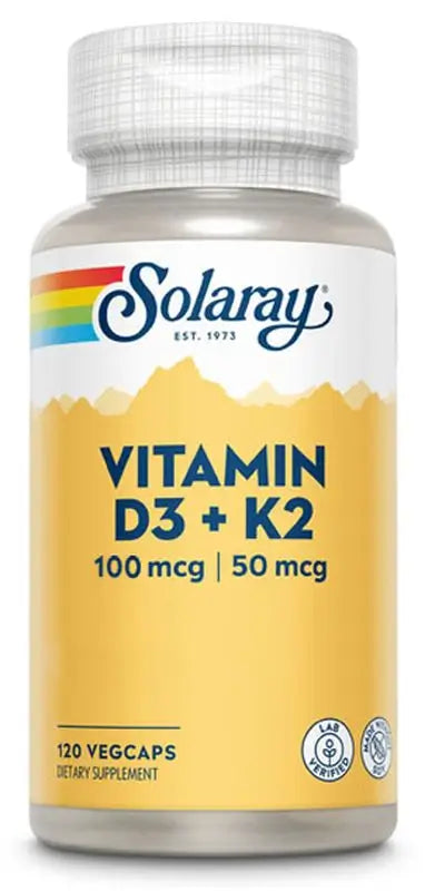 Solaray Vitamin D3 & K2 (Mk7), 120 Capsules