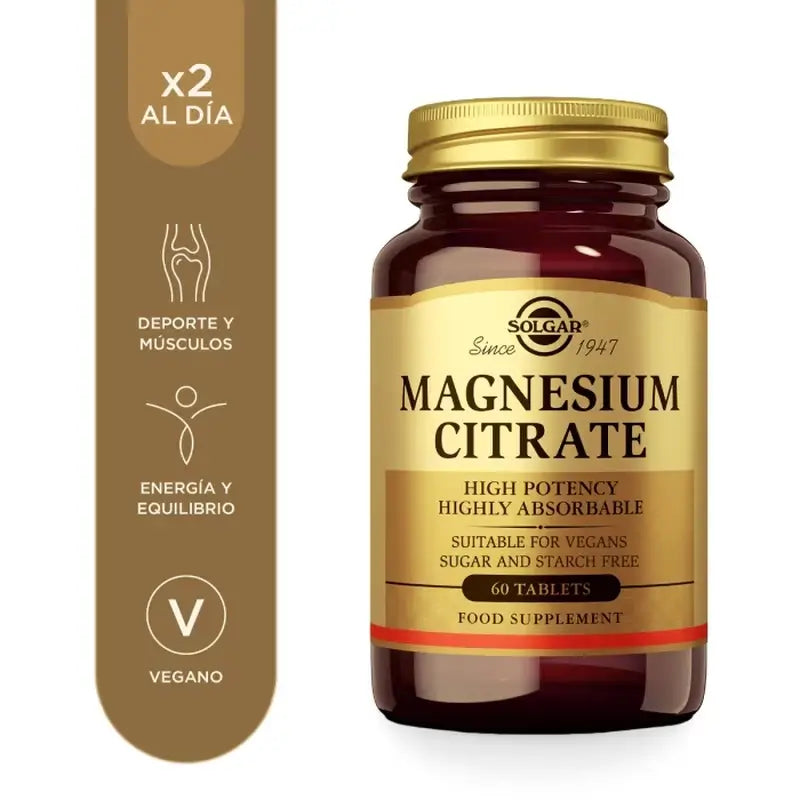 Solgar Magnesium Citrate, 2x120 Tablets