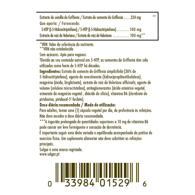 Solgar Griffonia 5 HTP Complex, 90 capsules