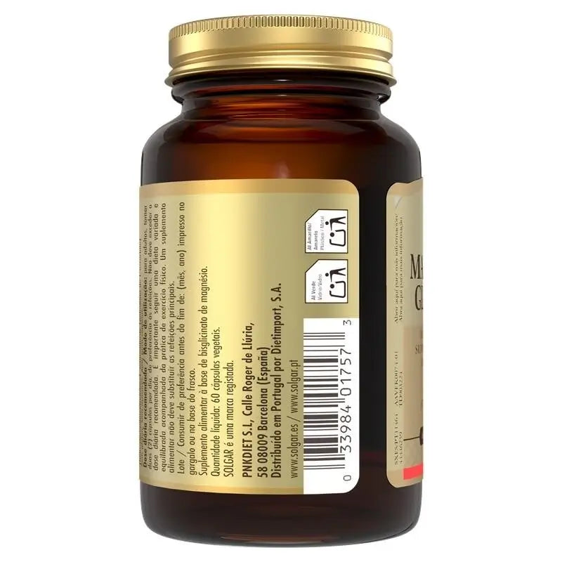 Solgar Magnesium Bisglycinate, 60 Vegetable Capsules