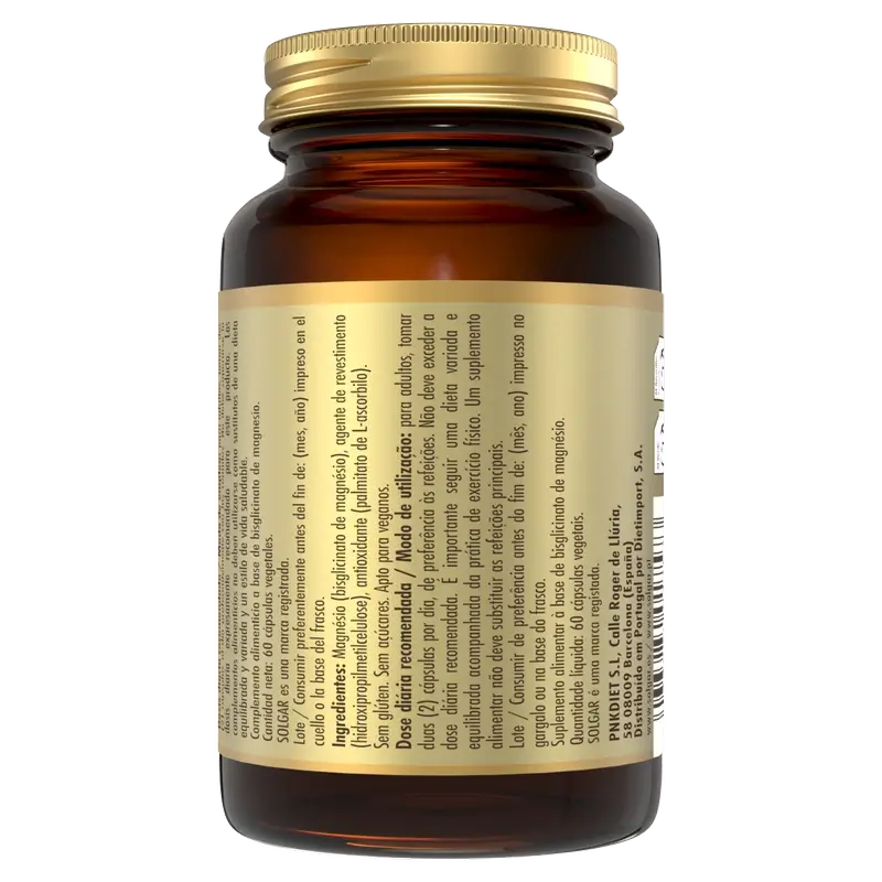 Solgar Magnesium Bisglycinate, 60 Vegetable Capsules
