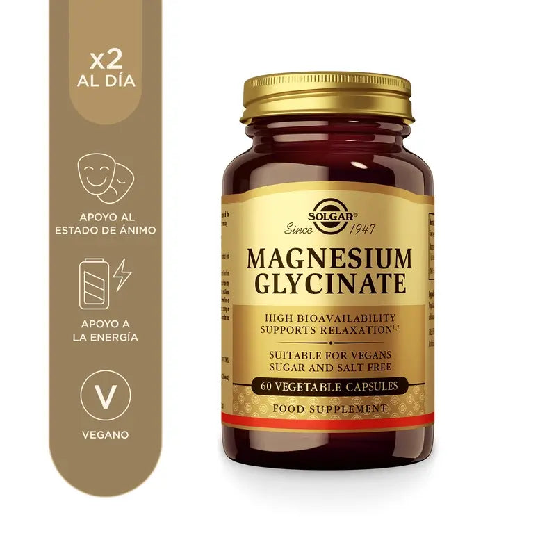 Solgar Magnesium Bisglycinate, 60 Vegetable Capsules