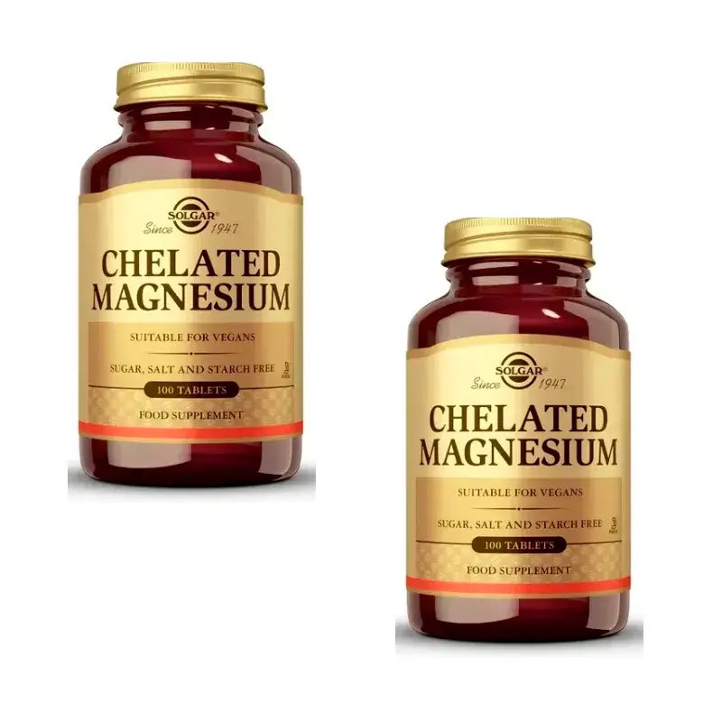 Solgar Chelated Magnesium Pack 2 x 100 Tablets