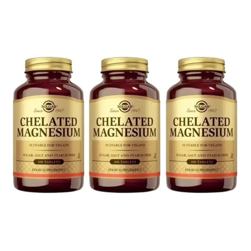 Solgar Magnesium Chelated Pack 3 x 100 Tablets