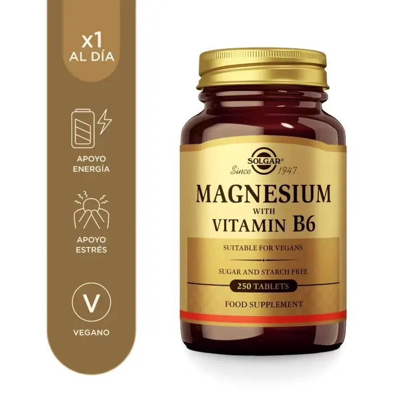 Solgar Magnesium with Vitamin B6, 250 Tablets