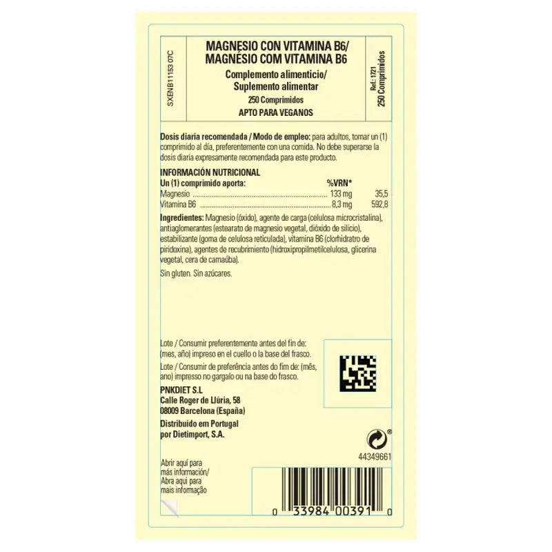 Solgar Magnesium with Vitamin B6, 250 Tablets