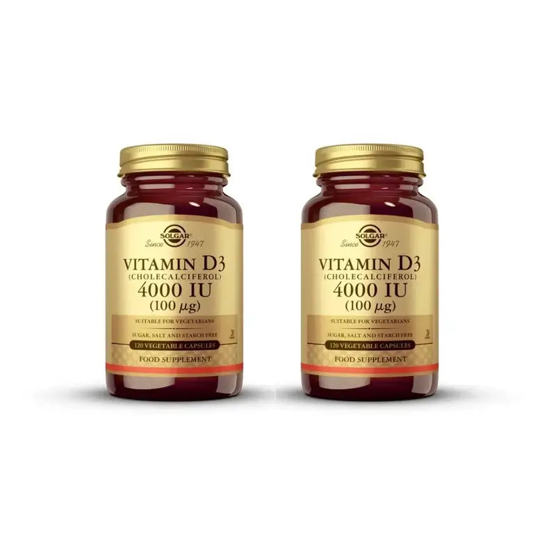 Solgar Vitamin D3 4000 IU, 2X120 Capsules