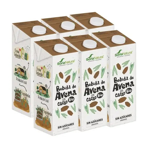 Soria Natural Oat-Based Plant-Based Drink with Cocoa, 6 x 1L
