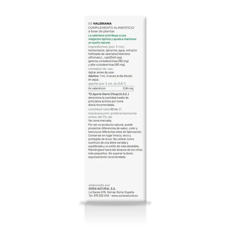 Soria Natural Valerian Natural Extract, 50 ml