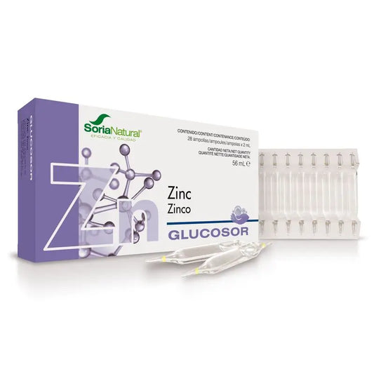 Soria Natural Glucosor Zinc , 28 ampoules of 2 ml