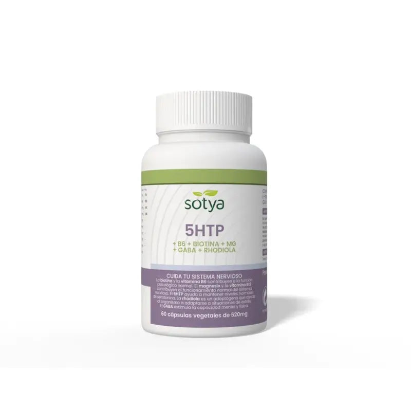 Sotya 5HTP+B6+Biotin+Mg+Gaba+Rhodiola 620mg, 60 Veggie Capsules