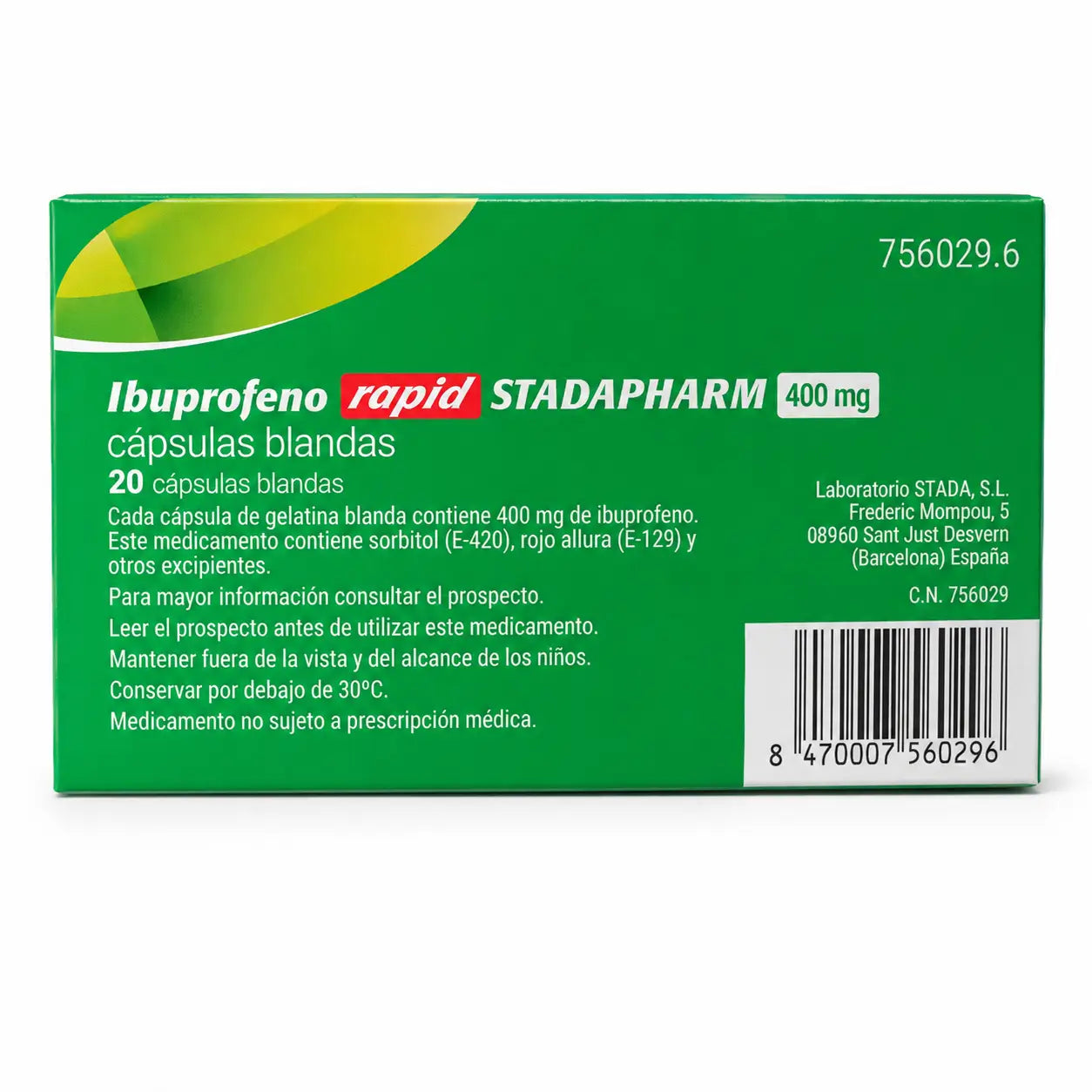 Stadapharm Ibuprofen Rapid 400 mg, 20 Capsules