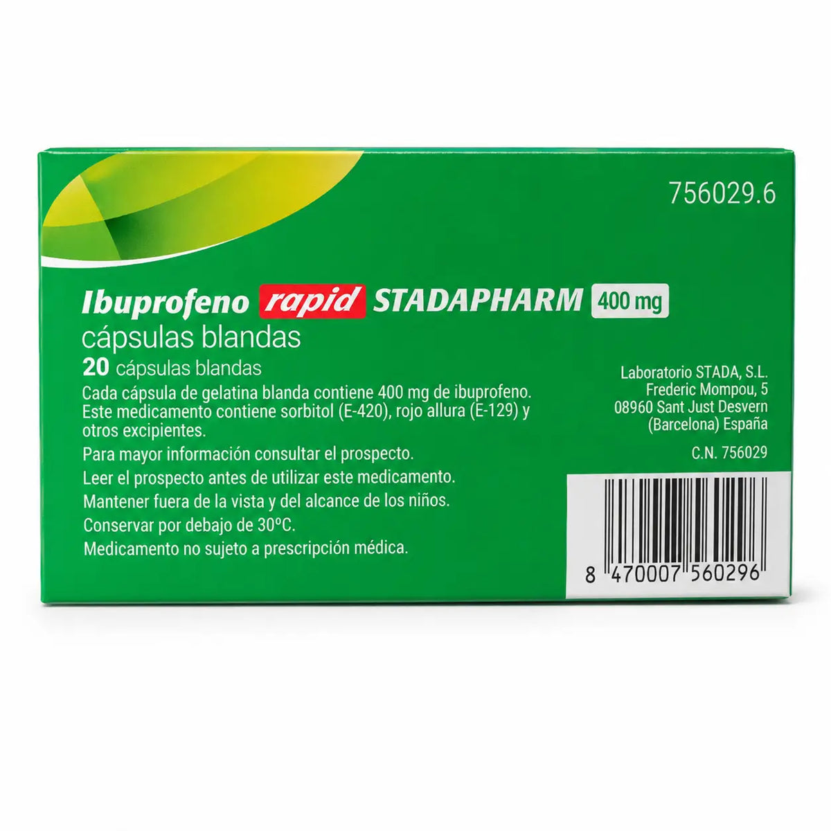 Stadapharm Ibuprofen Rapid 400 mg, 20 Capsules
