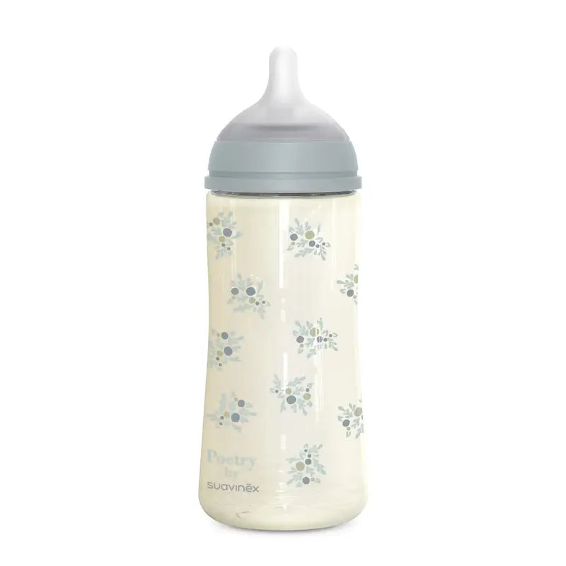 Suavinex Baby Bottle 360 Ml, Dense Flow (L), +6 Months, Poetry Blue