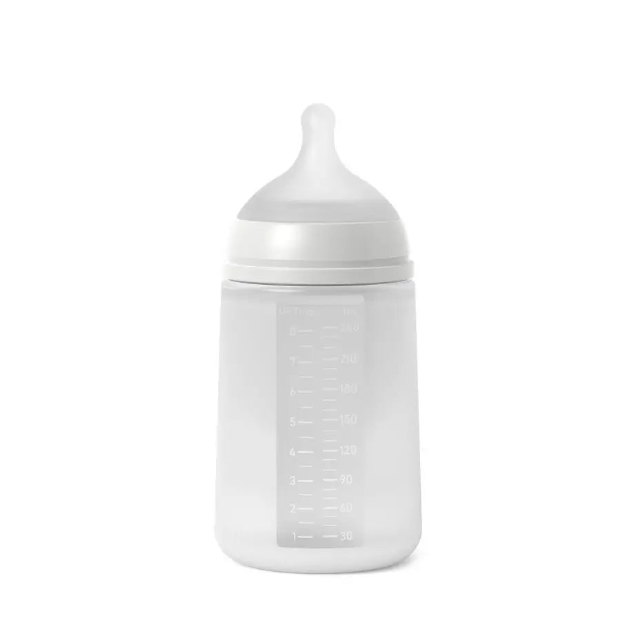 Suavinex Baby Bottle With Silicone Bottle 240 Ml, Physiological Teat Sx Pro, Medium Flow (M). +3 Months. Colour Essence, Grey