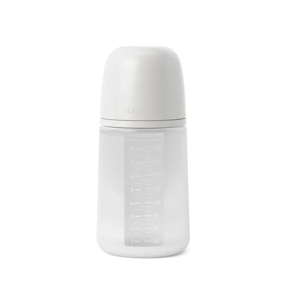 Suavinex Baby Bottle With Silicone Bottle 240 Ml, Physiological Teat Sx Pro, Medium Flow (M). +3 Months. Colour Essence, Grey