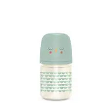 Suavinex Glass Bottle 120 Ml. Physiological Sx Pro Silicone Teat. Slow Flow Bottle. +0 Months. Bonhomia, Green