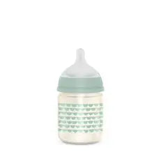Suavinex Glass Bottle 120 Ml. Physiological Sx Pro Silicone Teat. Slow Flow Bottle. +0 Months. Bonhomia, Green