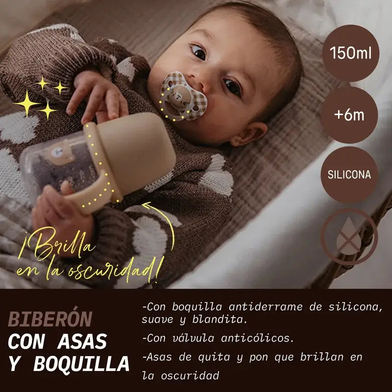 Suavinex Night Bottle Night & Day +6 Months Wild&Free Grey, 150 ml