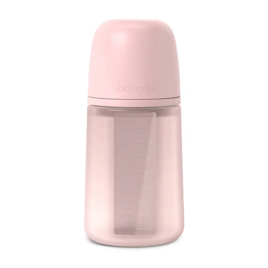 Suavinex Silicone Bottle 240 Ml, Medium Flow (M), +3 Months, Rosewater