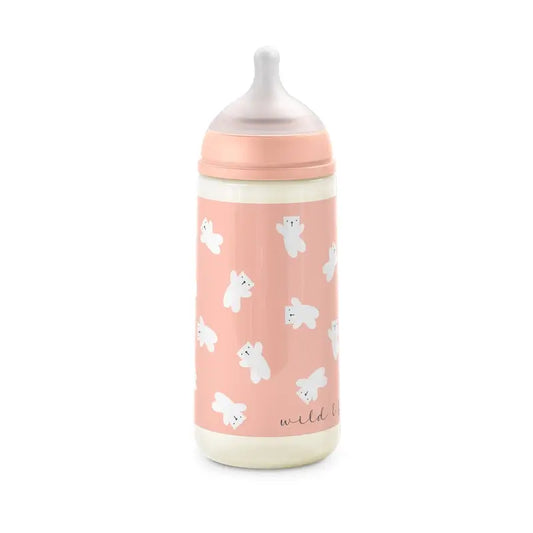 Suavinex Sx Pro Teat Dense Flow Bottle (L) +6 Months Wild&Free Pink, 360 ml
