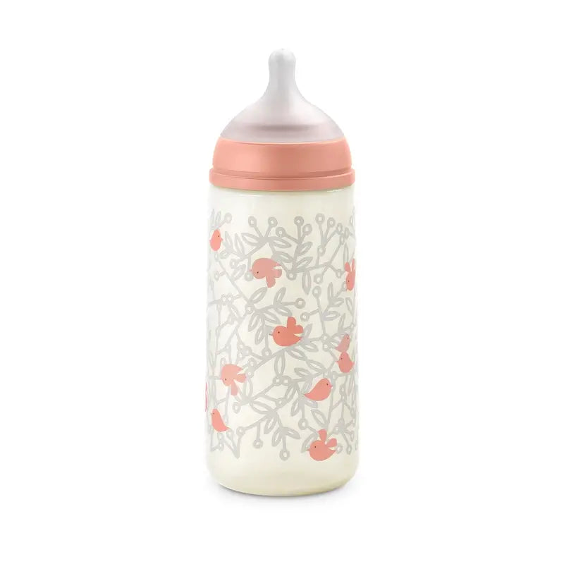 Suavinex Feeding Bottle Teat Sx Pro Dense Flow (L) +6 Months Birdies Pink, 360 ml