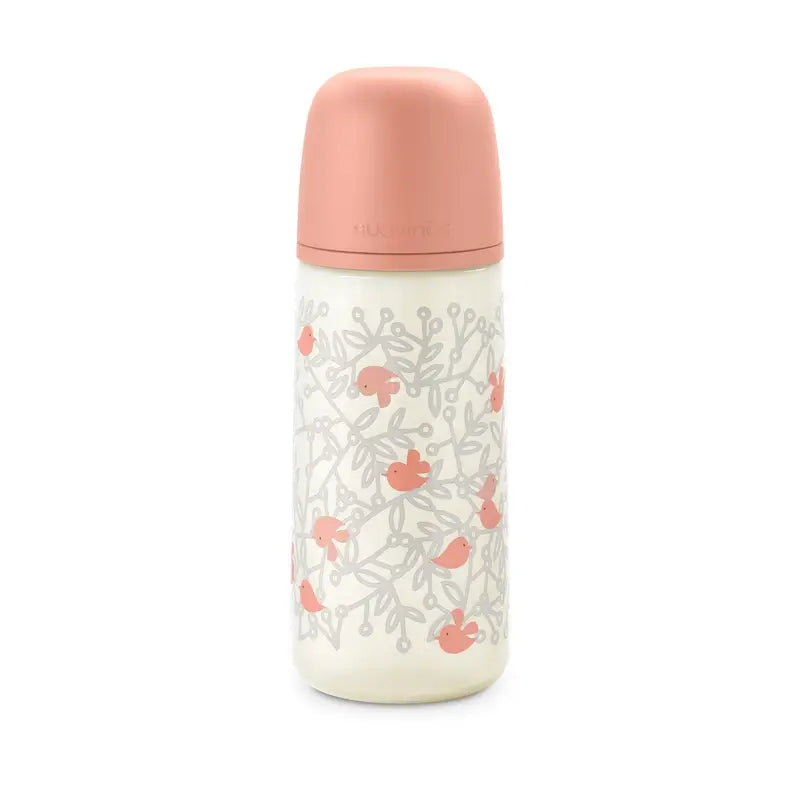 Suavinex Feeding Bottle Teat Sx Pro Dense Flow (L) +6 Months Birdies Pink, 360 ml