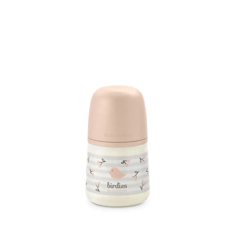 Suavinex Feeding Bottle Teat Sx Pro Slow Flow (S) +0 Months Birdies Pink, 150 ml
