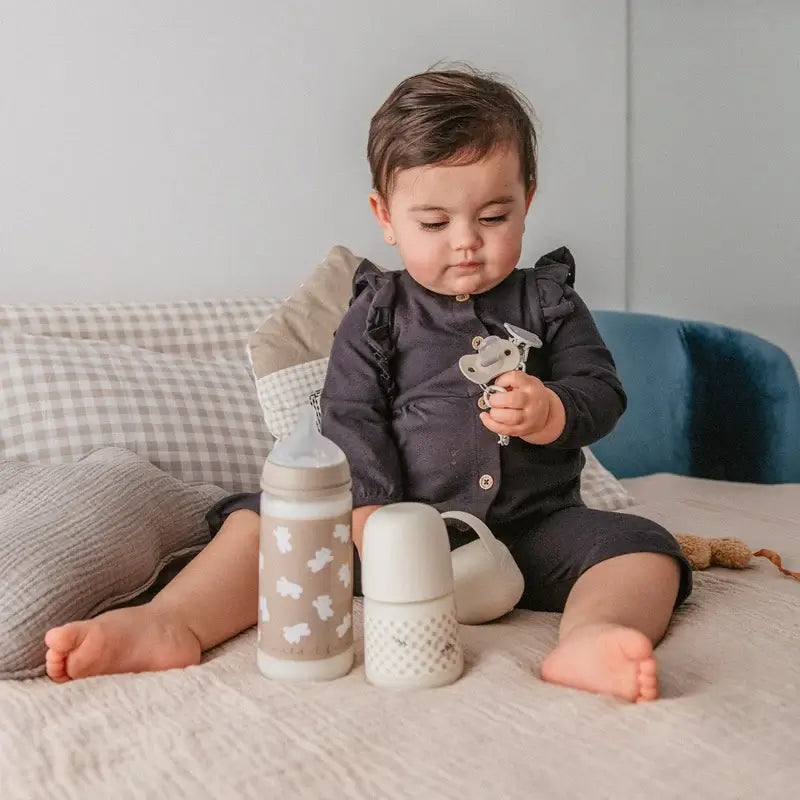 Suavinex Feeding Bottle Teat Sx Pro Slow Flow (S) +0 Months Wild&Free Beige, 150 ml