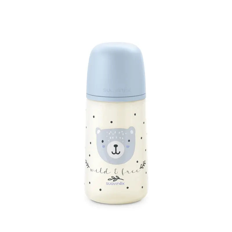 Suavinex Baby Bottle Teat Sx Pro Medium Flow (M) +3 Months Wild&Free Blue, 270 ml