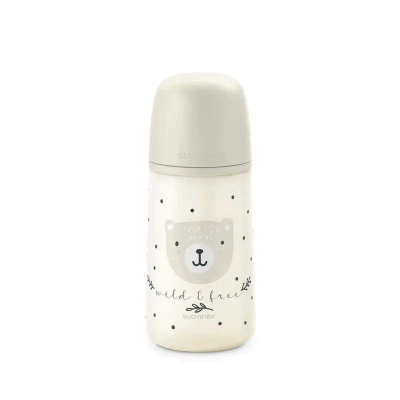 Suavinex Baby Bottle Teat Sx Pro Medium Flow (M) +3 Months Wild&Free Beige, 270 ml