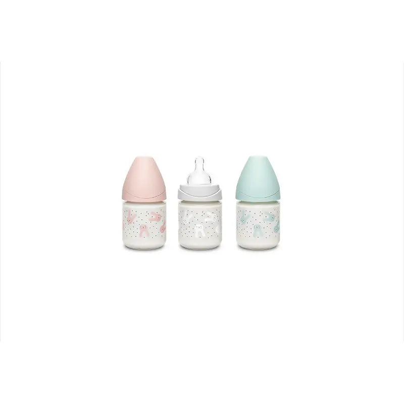 Suavinex Baby Bottle Premium Rabbit Colour Grey, 120 ml