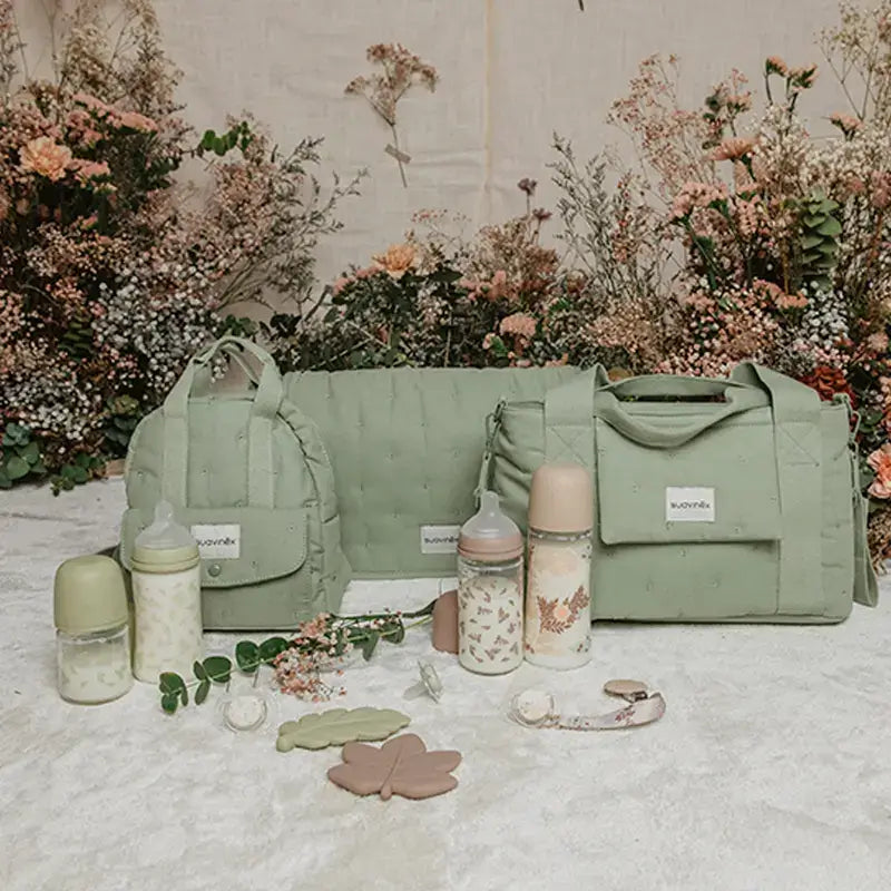 Suavinex Maternity Handbag Poetry Green Shoulder Bag
